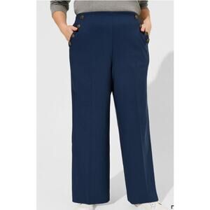 NWT‎ Torrid Wide Leg Sharkskin HR Retro Chic Nautical Pant  SZ 24